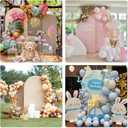 Arch Backdrop Cover, Wedding Arch Cover Spandex Fitted Cover for Photography Studio Stretchy Backdrop Cover for Birthday Baby Shower Ceremony Banquet (White+Blue, 6+6.6+7.2FT)