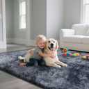 Fluffy Rug Shag Area Rug, Mottling Dark Grey 5x8 Area Rugs for Bedroom, Small Bedside Rug, Soft Fluffy Shag Entryway Throw Rugs for Living Room Bedroom Kids Room Home Decor