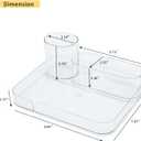 FABROK Bathroom Organizer and Storage, Plastic Toothbrush and Toothpaste Holder, Countertop Vanity Organizer for Hair Brushes, Makeup Supplies, Perfume (Clear)