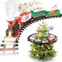 Christmas Train Set 2 in 1 Hanging Around The Tree Train Toys for Toddlers with Luxury Track & Sound and Smoke, Train Toy Set Around & Under The Christmas Tree, Best Indoor Christmas Decoration