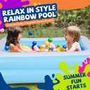 Inflatable Swimming Pool for Kids Outdoor Ground Rectangular Kiddie Pool (Max 43x34.5x13 Inch)