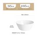 MALACASA Serving Bowls, 105 OZ Large Salad Bowls Set of 2, Porcelain White Bowls for Kitchen, Deep Bowls for Salad, Soup, Pho and Fruit, Ceramic Serving Bowls for Party, Microwave Safe, Series Regular