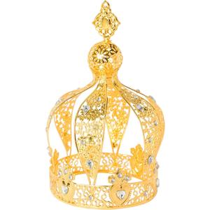 Tower Tiara Crown Birthday Cake Topper Crystal Headpiece Party Cake Decoration Gold