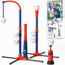 3-in-1 Baseball Set for Kids and Toddlers Ages 3-5  Includes Tee Ball Stand, Hanging Tee, Automatic Ball Launcher, and 6 Softballs  Adjustable Height for Indoor/Outdoor Play  Sports Gift for Boys