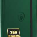 Premium 9 Pocket Card Binder for 360 Cards, Fabmaker PU Cover Trading Card Binder, Sturdy Card Collection Album, Sleek Card Holder Folders for Game Cards & Sports Cards, Dark Green