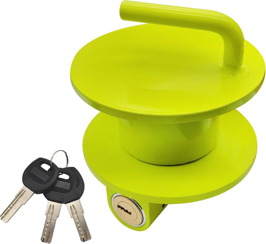 KAYCENTOP Lunette Tow Ring Lock, Pintle Hitch Lock, Tow Eye Lock for 2-1/2 to 3 Inch Lunette Eyes, Bright Green
