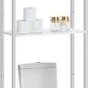 HOOBRO Over The Toilet Storage, 3-Tier Bathroom Organizer Shelf Over Toilet, Freestanding Bathroom Storage Shelves, Space Saver, Easy to Assemble for Room, White WT41TS01, 24.8'' L x 9.4'' W x 64.2'' H