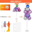 2 Sets of Balloon Stand Kit - 62in Balloon Stands with Base, Balloon Sticks, Decorations for Party Birthday Wedding Baby Shower Gender Reveal Graduation