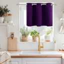 ChrisDowa Blackout Curtains 36 Inches Long for Living Room, Grommet Thermal Insulated Room Darkening Curtains for Bedroom (1 Panel Set, Royal Purple, 42W x 36L)