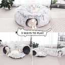 Plush Cat Tunnel with Cat Bed for Indoor Cats, Multifunctional Cat Donut Tunnel for Small Medium Large Cats Kitten Rabbit Puppies (Grey)
