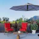 Outdoor Chair Cushions Set of 2, 42x21x4 Inch Patio Cushion for Dining/Rocking Chairs, High Back Soft Seat Pad with Ties, Indoor Outside Use, Fade-Resistant & Waterproof, Red