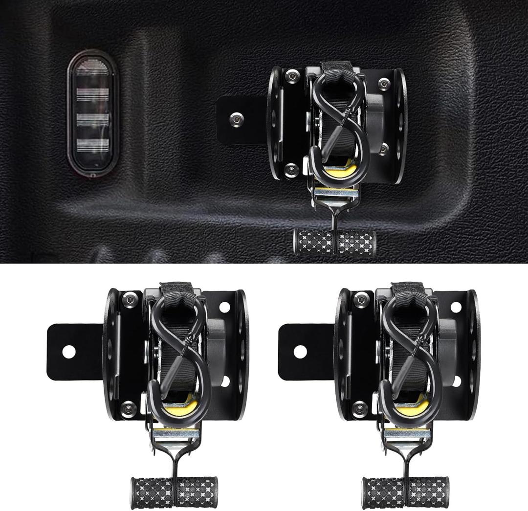 Hifybaty Retractable Ratchet Straps Compatible with 2022-2025 Ford Maverick Retracting Straps Auto Retract Securing Strap Tie Down System for 2024 Maverick Truck Bed Accessories