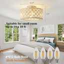 18 Inch Caged Ceiling Fans with Lights, Crystal Fandelier Ceiling Fan and Remote/APP Control Low Profile Ceiling Fan for Bedroom Living Room Dining Room Kitchen Indoor, Including Bulb (Rustic White)