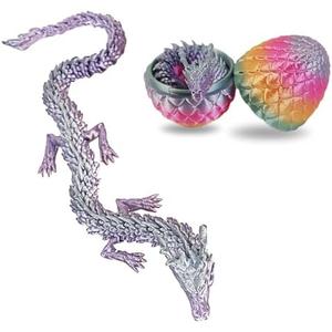 3D Printed Dragon Egg, 3D Printer Animals Articulated Fidget Toy for Teen Kid and Adult Easter, Great Dragon Toys for Easter Baskets, Party Favors, or Stockings, Mythical Pieces Dragon in Egg, Pink