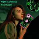 LONTECT for iPhone 14/ iPhone 13 Case Glow in The Dark Three Layer Heavy Duty Shockproof Hard PC+Soft Silicone Rugged Full Body Protective Case for Women Girls,Purple Red