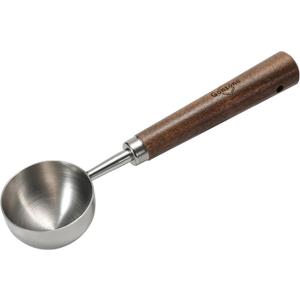 Vintage Coffee Measuring Spoon - 304 Stainless Steel, Coffee Scoop,10g Capacity, Walnut Handle - Perfect for Coffee, Tea, and More (Silver)