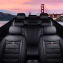 Car Seat Cover 8 Seats for Chevrolet Traverse 2009-2025, Durable Wear Resistant Waterproof Vehicle Cushion Covers, Breathable No Odor Premium Leather Vehicle Seat Cover.(Standard, Black)
