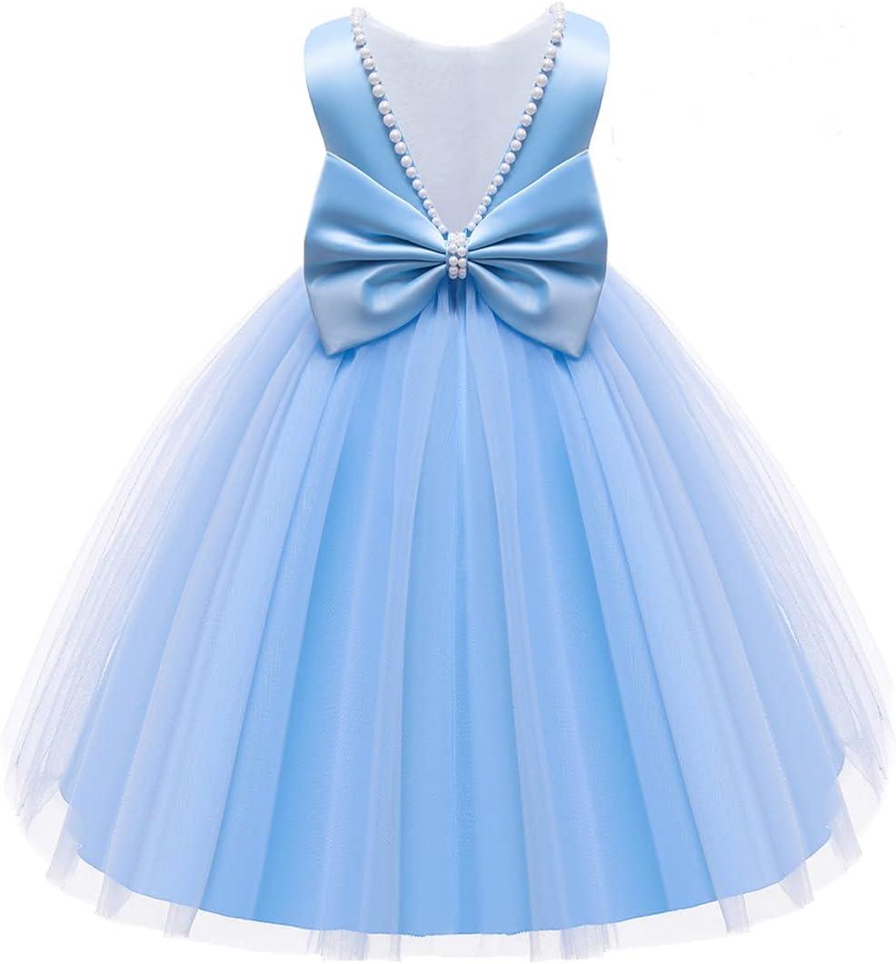 Jup'Elle Baby Girl Dresses Pageant Party Wedding Flower Girl Dress (Blue, M)