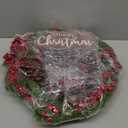 20 Inch Christmas Wreath with Pinecone Berries Christmas Decorations Front Door Wreath for Outdoor Indoor Party Wall Table Home Decor Brown Sign