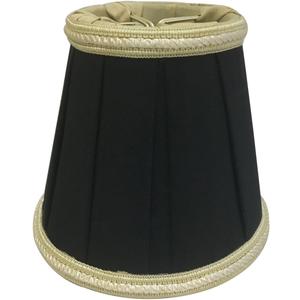 Royal Designs, Inc. CS-404BLK Empire English Box Pleat Chandelier Shade with Decorative Trim, 3 x 5 x 4.5, Black