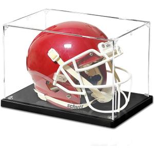 Football Helmet Display Case, Clear Acyrlc Helmet Case Display Case Full Size, UV Protection Case for Football Baseball Motorcycle Helmet, Sports Memorabilia Showcase (1 Pack)