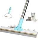 Thalomely Carpet Rake for Pet Hair Removal Tool, 2025 New Generation 2 in 1 TPU and Copper Rake Teeth Pet Hair Remover with 54’’ Adjustable Long Handle, Reusable Cat Dog Hair Cleaner Rake Broom