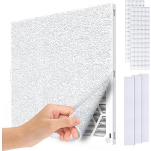 Air Vent Filter Kit - 20" x 100" Cut to Fit Air Filter Materials MERV 8 Electrostatic Media Roll for Home Floor, Ceiling, AC, HVAC, RVC Furnace Vents, With 48PCs Adhesive Hook Tape