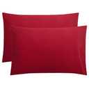 FLXXIE Microfiber Pillow Cases Queen Size Set of 2, Soft Pillowcases with Envelope Closure, Wrinkle Resistant Pillow Covers, 20x30, Wine Red
