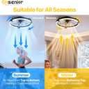 Ensenior Ceiling Fans with Lights and Remote, 20'' Low Profile Ceiling Fan Flush Mount, APP Control, 6 Speed, 3CCT, Quiet Reversible DC Motor, Dimmable Modern Ceiling Fan with Light for Bedroom, Black