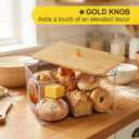 Hudgan Breadbox for Kitchen Countertop, Bread Storage Container with Bamboo Lid for Homemade Bread,Toast, Bagel, Donut, Cookies and Baguette, Large Corner Breadbox Keeper for Muffin