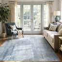 4x6 Ft Area Rugs for Living Room, Soft Non-Slip Washable Rugs Modern Abstract Pattern Carpet for Bedroom Indoor Floor Nursery Home Decor (Blue)