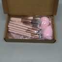 20PCS Travel Makeup Brush Set,10 Pcs Small Makeup Brushes with Mirror,Storage Bag and 8PCS Makeup Sponges for Home,Travel, Party (Pink)