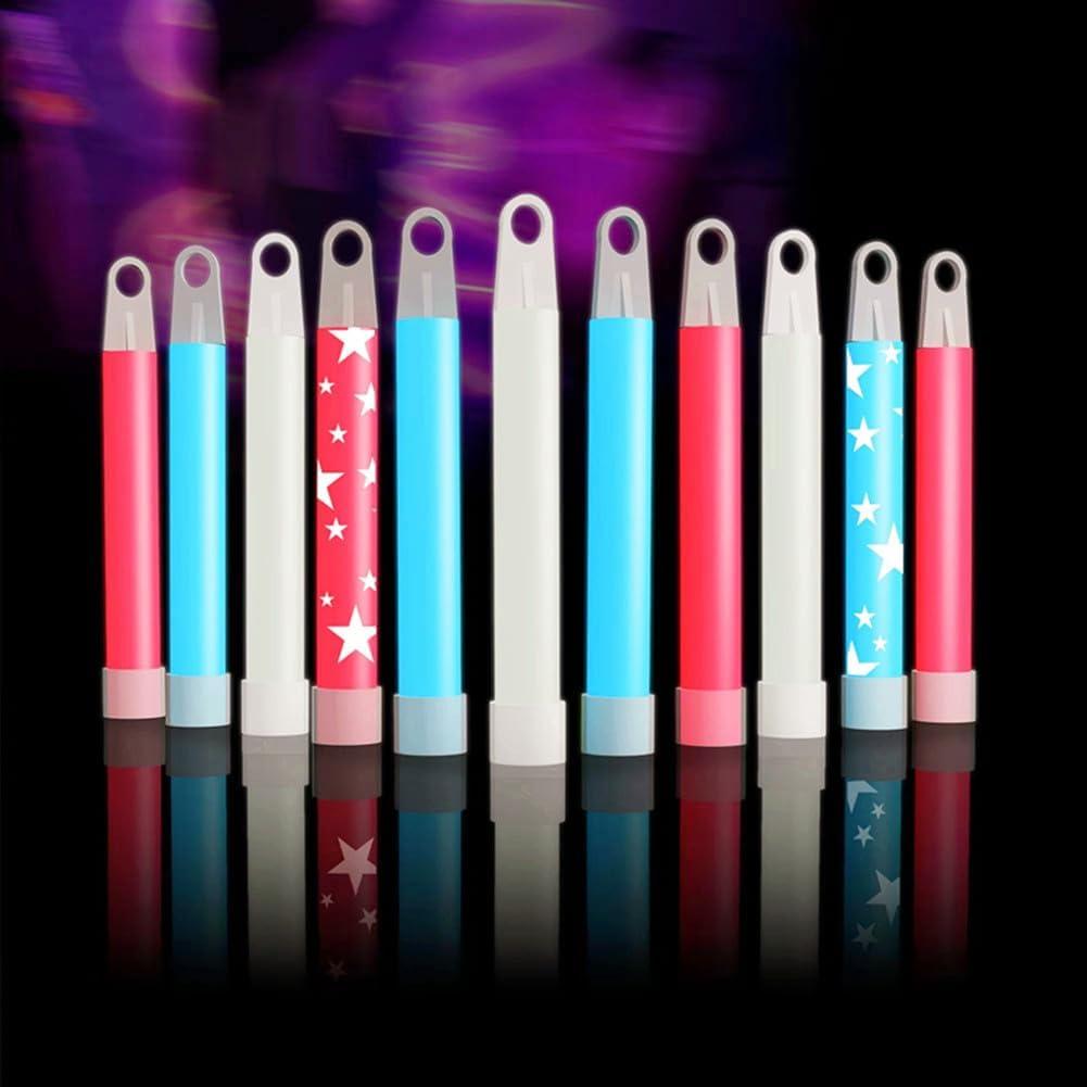 Glow Fever Bulk 100ct Red White Blue 4" Glow Sticks, Glow in The Dark, Light Sticks for 4th of July Party Supplies National Memorial Day Party Favors Fireworks Accessory Game Prizes or Treats (Patriotic)