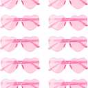 AEAHALY Heart Sunglasses for Women and Men Rimless Heart Shaped Sunglasses Heart Glasses Bachelorette Bride Party Favor, (7 Count)