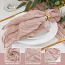 50 Pack Cheesecloth Napkins 20"x20" Dusty Pink Boho Gauze Cheese Cloth Napkins Bulk Rustic Dinner Table Decor for Wedding Bridal Baby Shower Party