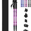 Trekking Poles, Adjustable Telescopic 3-Section Hiking Poles, Lightweight Aluminum Trekking Poles for Hiking, Backpacking, Anti-Shock Walking Sticks for Men Women Kids, 2Pack