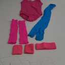 Giegxin Kids 80s Workout Costume Halloween Outfit Accessories Neon Leotard Legging Headband Wristband Leg Warmers (Large, Rose Red, Lake Blue)