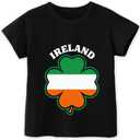 St Patricks Day Shirt Kids  Boys Girls Toddler Green T-Shirt Lucky Clover Ireland Shamrock Outfit 2T-8T (Black)
