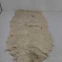 AMTOVO Faux Sheepskin Rug, Beige Ultra Soft Fluffy Shag Area Rug, 22"×46" Faux Fur Rug for Bedroom Sofa Throw Cushion Room Decor, Sheepskin