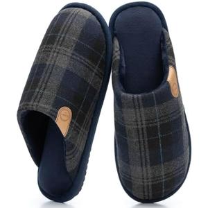GOEWY Men's Slippers Cozy House Slippers, Warm Soft Indoor Outdoor Cotton Slipper for Men with Memory Foam Gifts for Men Him Dad 40-41