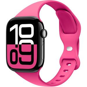 4 x STG Sport Slim Thin Narrow Silicone Bands Compatible with Apple Watch Band Ultra 3/2/1 49mm, Series 11/10 46/42mm, 9/8/7 45/41mm, SE 6/5/4 44/40mm, 3/2/1 42/38mm for Women Men