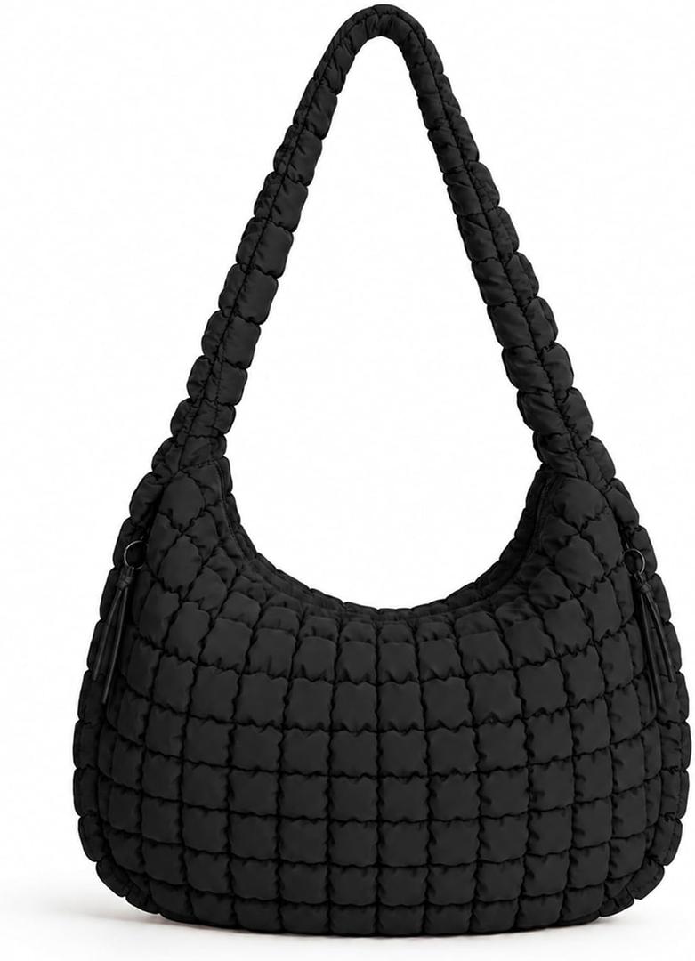 Large Puffer Shoulder Bag, Quilted Tote Bag for Women Puffy Crossbody Hobo Bag Handbags for Daily Use