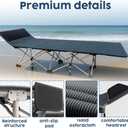 Heavy Duty Camping Cot for Adults with Mattress, 10-Leg Portable Folding Cot Bed, Extra Stable Sleeping Cot for Camping, Travel, Tent & Indoor Guest Use, 500 lbs Capacity (C-Gray&biue)