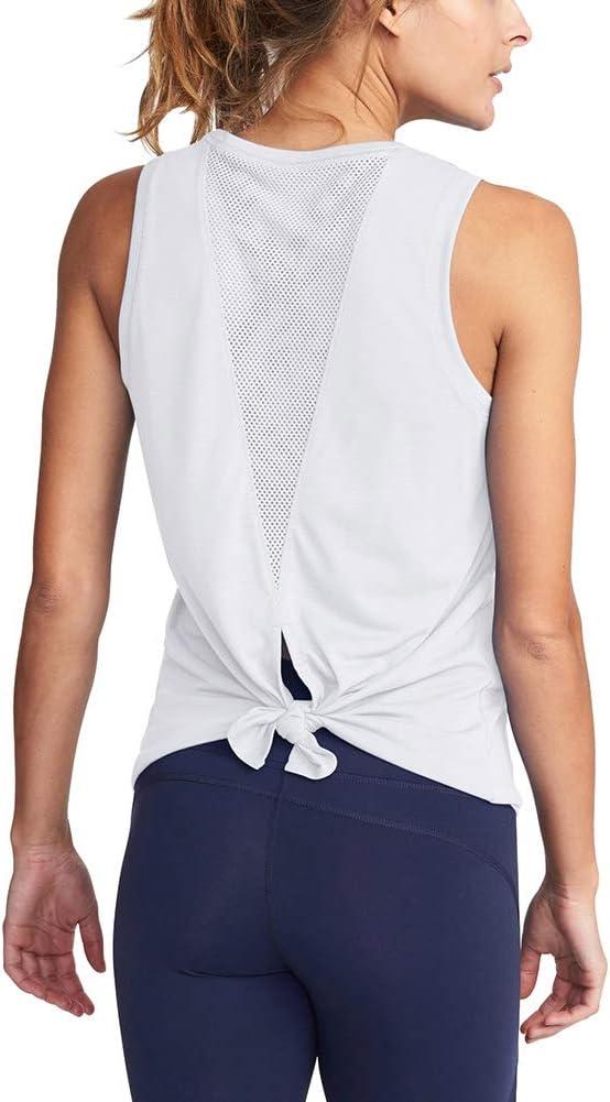 Bestisun Workout Athletic Shirts Mesh Sports Dance Tops Yoga Clothes (White, L)