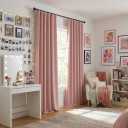 RYB HOME 100% Blackout Pink Curtains for Girls Bedroom, 2 Panels Blackout Thermal Insulated Noise Reducing Window Drapes for Kids Baby Room Living Room, 52 inches Wide by 84 inches Long