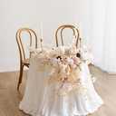 Ling's moment 2PCS White & Beige Artificial Floral Swags Centerpieces,Ivory Wedding Flower Garland Greenery Arrangements for Sweetheart/Head Table Decor Wall Arch Home Garden Decor