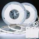 OMIKA COB Motion Sensor LED Strip Light, 6.56ft 640LEDs Closet Lights, Rechargeable Battery Operated Stair Strip Lights for Bed, Pantry, Shelves, Cabinet, Locker, 6000K Cool White, 2 Pack