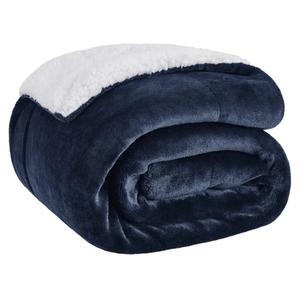Bedsure GentleSoft Sherpa Fleece Throw Blanket for Couch - Thick and Warm Throw for Women and Men, Soft Fuzzy Plush Blanket for Winter, Non-Heated, Navy, 50x60 Inches