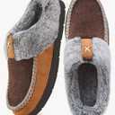 Men's Slip On Moccasin Slippers Memory Foam Fuzzy Slippers for Men Wool-Like Plush Fleece Lined Bedroom House Shoes for Indoor/Outdoor Anti-Skid Rubber Sole Home, Mens 9-10