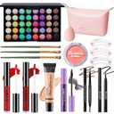 Makeup Set for Women, Makeup Full Kit for Beginners & Professionals, Travel Makeup Set for Teens & Adults, Makeup Gift Set for Girls, Eyeshadow Palette, Lip Gloss, Face & Eye Make up (40 Earth & Rainbow Colors Eyeshadow + 2Lip Gloss + Blush + Mascara + Pink Cosmetic Bag)